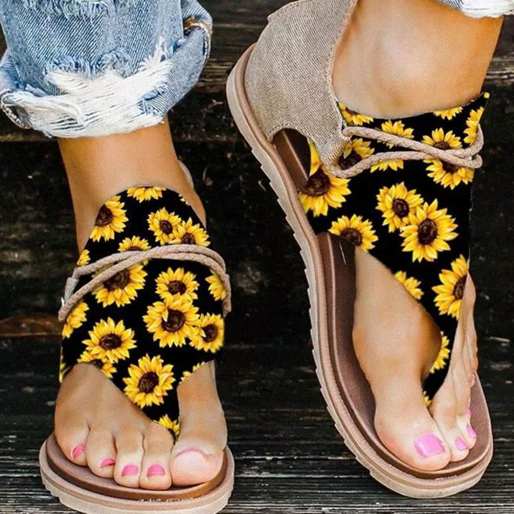 Sunflower Zippered Sandals